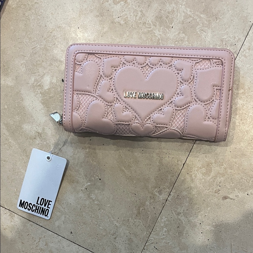Love Moschino Blush Heart Pattern Wallet
